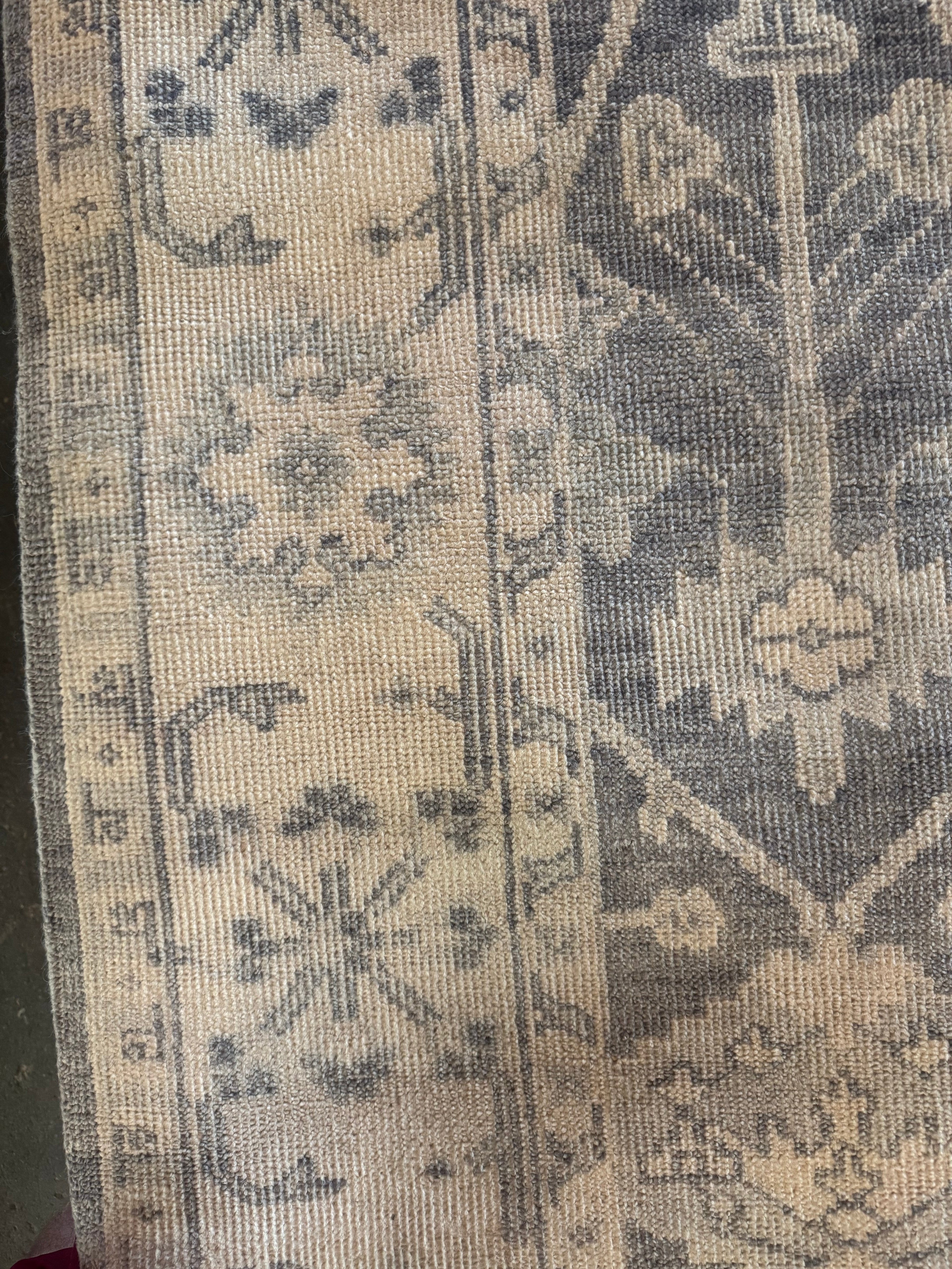 Nina Petronzio 8x10 Grey and Silver Hand-Knotted Oushak Rug