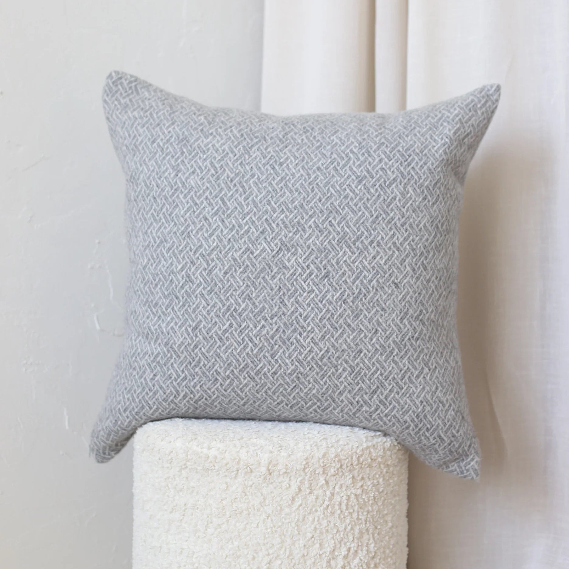 Charcoal Oxford Basket Weave Pillow Cover – Textured Neutral Cushion | Woven Decorative Throw Pillow