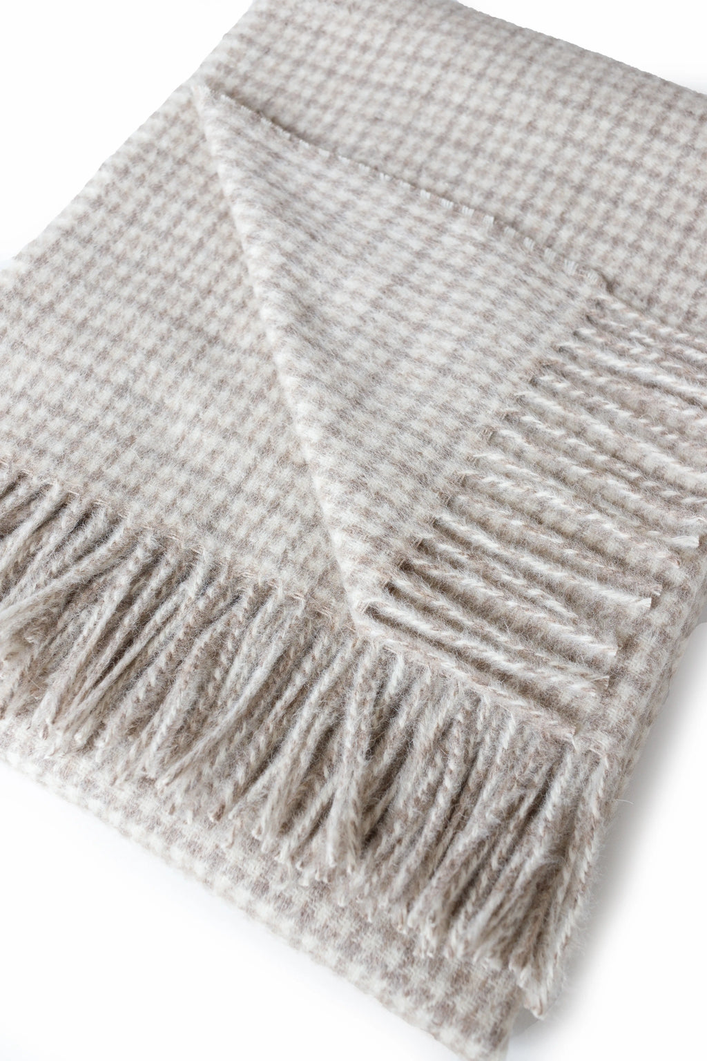 Glencoe Oversized Alpaca & Wool Throw Blanket – Heavyweight Luxury Throw | Light & Dark Oatmeal
