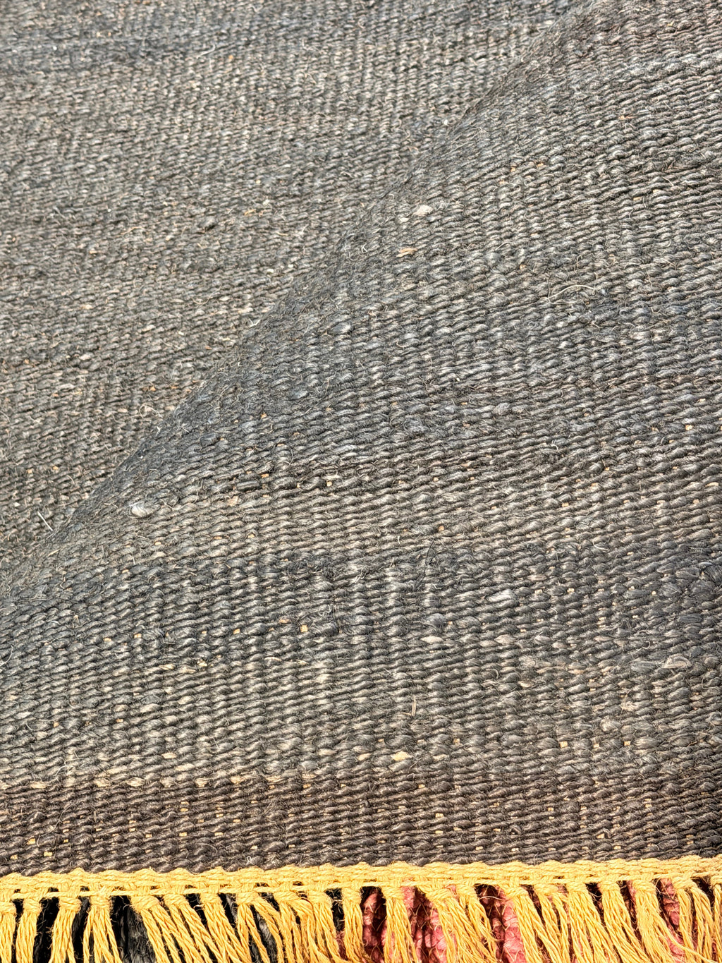 Dock Ellis 8.3x10 Black Natural Handwoven Jute Durrie Jute Rug