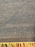 Dock Ellis 8.3x10 Black Natural Handwoven Jute Durrie Jute Rug