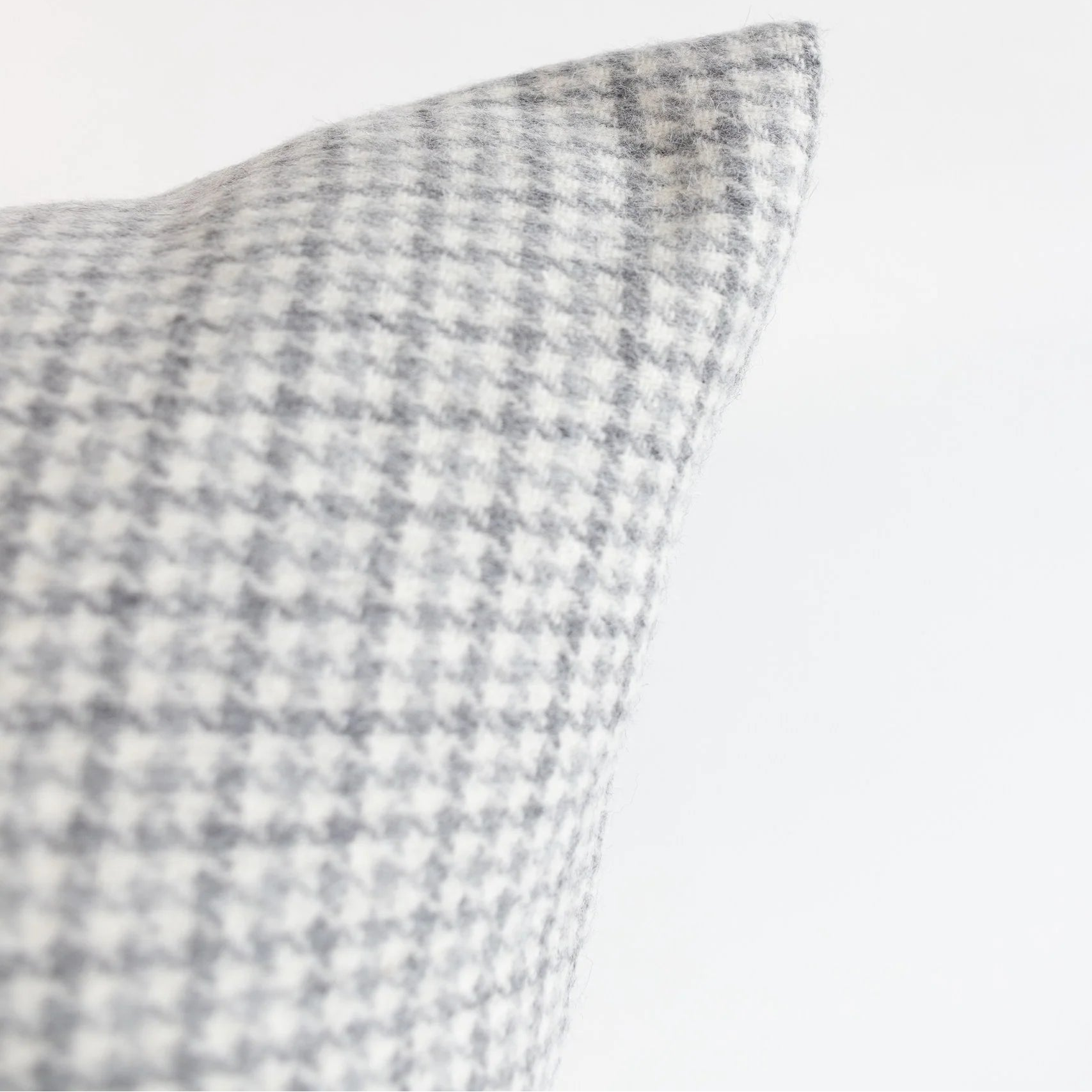 Glencoe Plaid Pillow Cover – Medium Grey, Ivory & Dark Grey | Alpaca Wool | Made in Canada