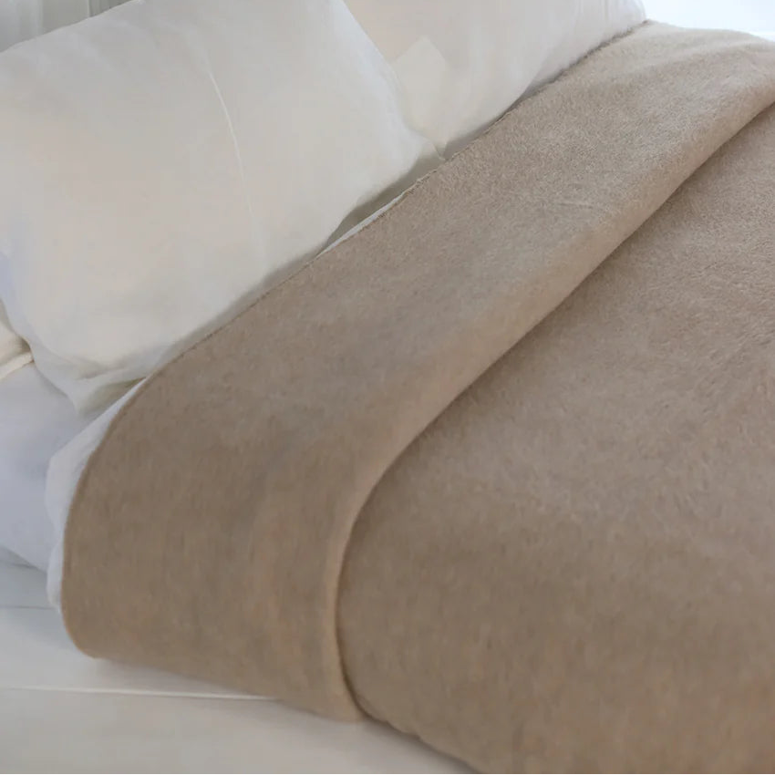 Alpaca Wool Bedspread – Livorno | Luxury Neutral Throw Blanket in 5 Colors