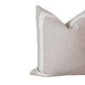 Seaton Inset Border Linen Pillow Cover – Sand & Eggshell | 100% Linen Decorative Cushion