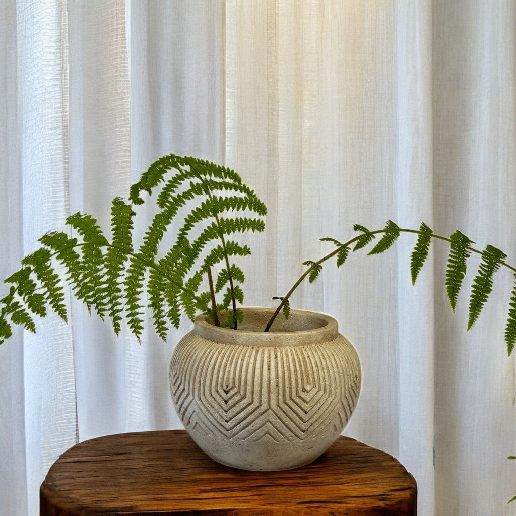 Linden Concrete Vessel, 8" × 6" | Natural Sandstone or Rustic Umber
