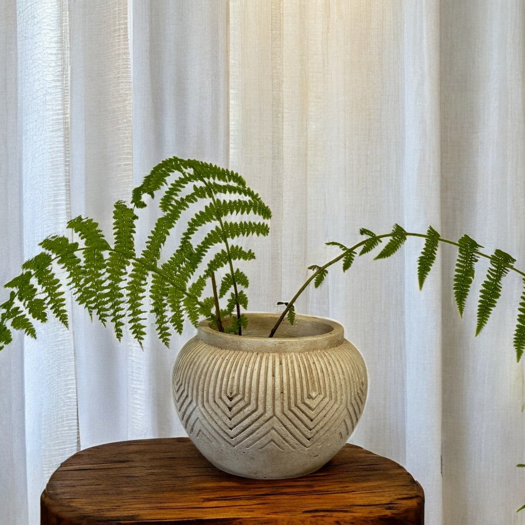 Linden Concrete Vessel, 8" × 6" | Natural Sandstone or Rustic Umber