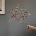 Brown Faux Pod Branch with Leaves 43" Tall | Faux Botanical Stem