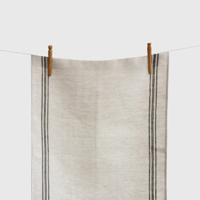 Herringbone Linen Tea Towels – Set of 6 (Luke) | European Flax Kitchen Towels