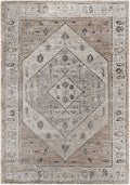 Minal Luxe Plush Traditional Area Rug – Neutral Gray & Ivory