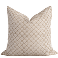 Decorative pillow with geometric pattern on a white background