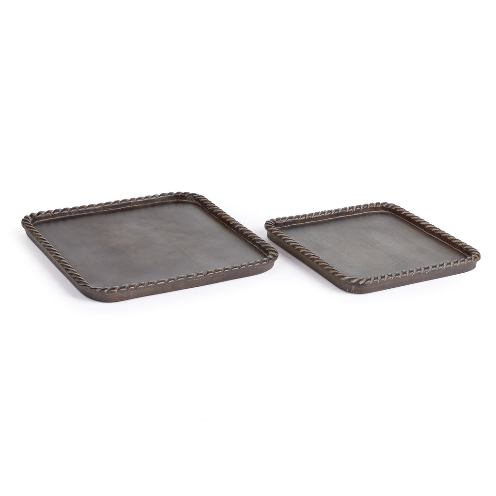 Langley Mango Wood Square Trays - Set of 2