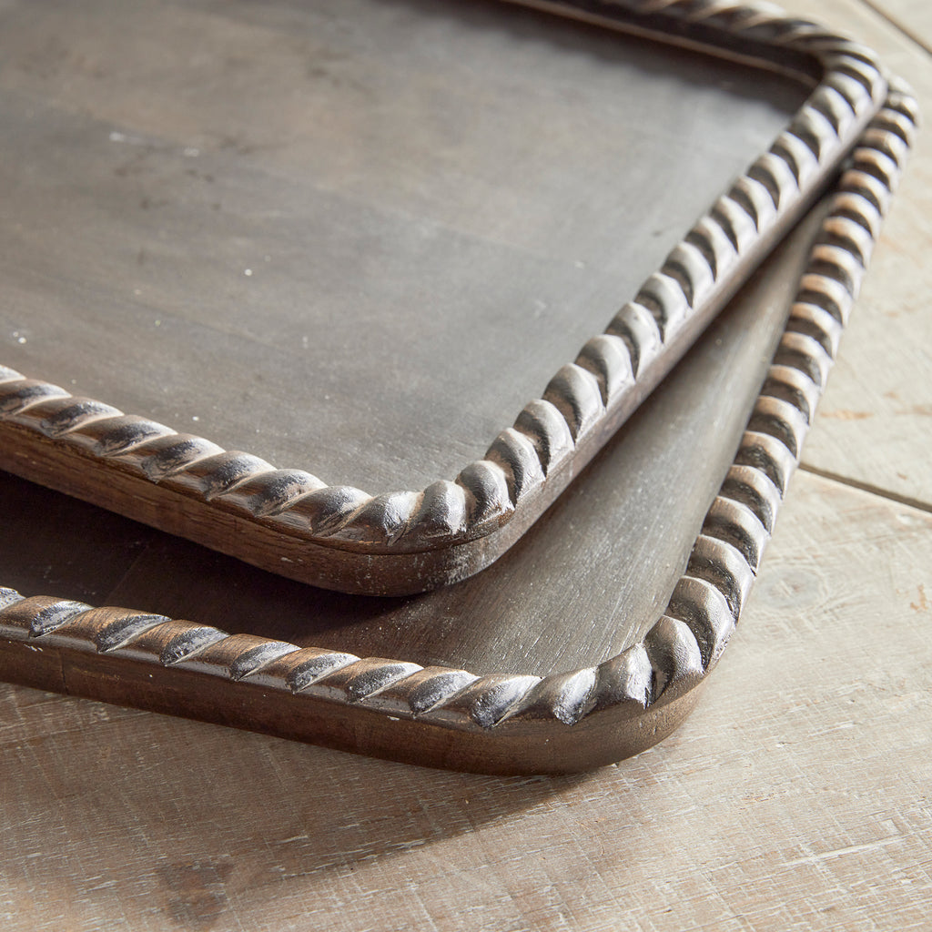 Langley Mango Wood Square Trays - Set of 2