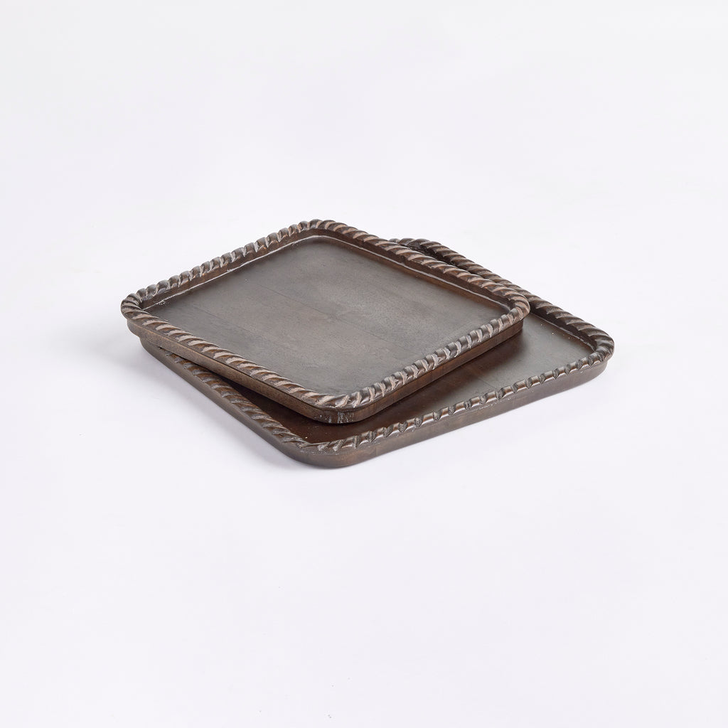 Langley Mango Wood Square Trays - Set of 2