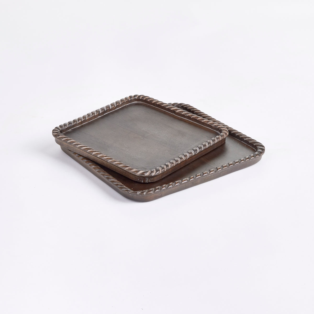 Langley Mango Wood Square Trays - Set of 2