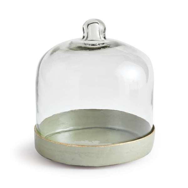 Glass Cloche with Sage Tray | Small