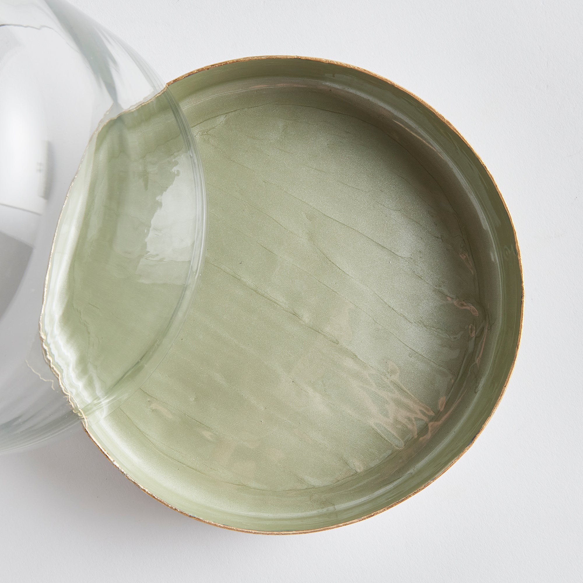Glass Cloche with Sage Tray | Small