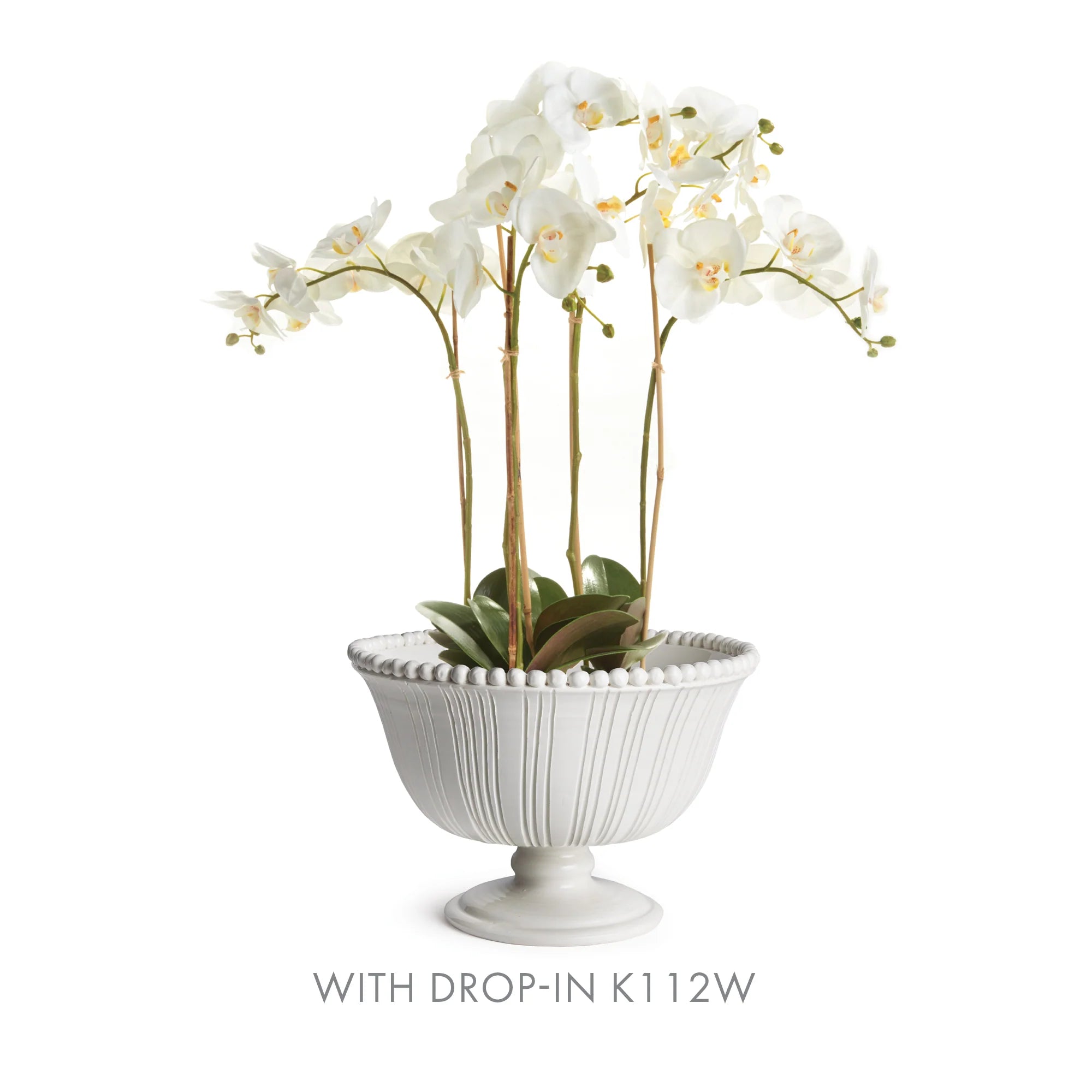 Handcrafted Italian Perla Footed Bowl – Ribbed Ceramic Decorative Centerpiece | Sorelle Rossi