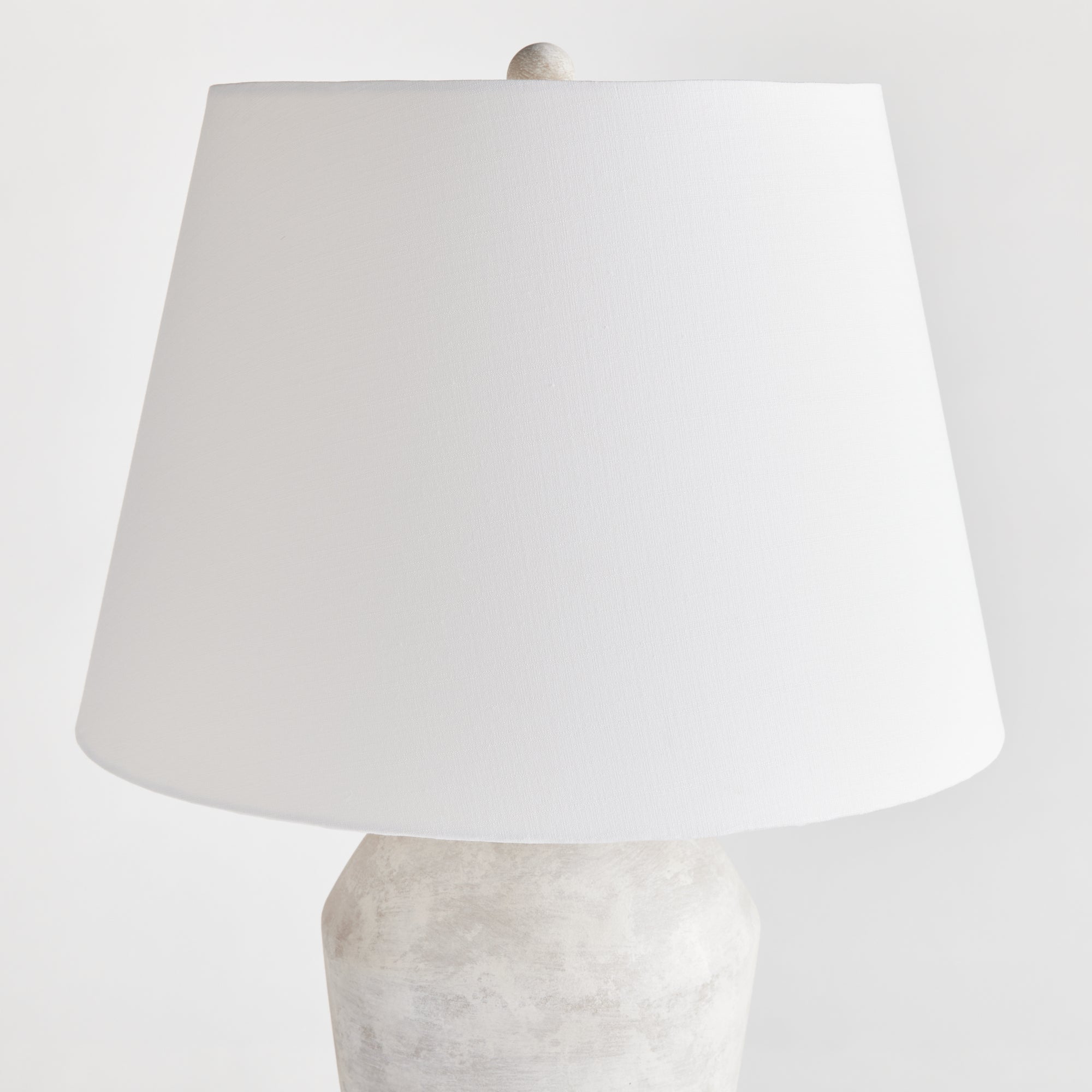 Claude Stone Finish Table Lamp – Tapered Linen Shade, Classic Silhouette