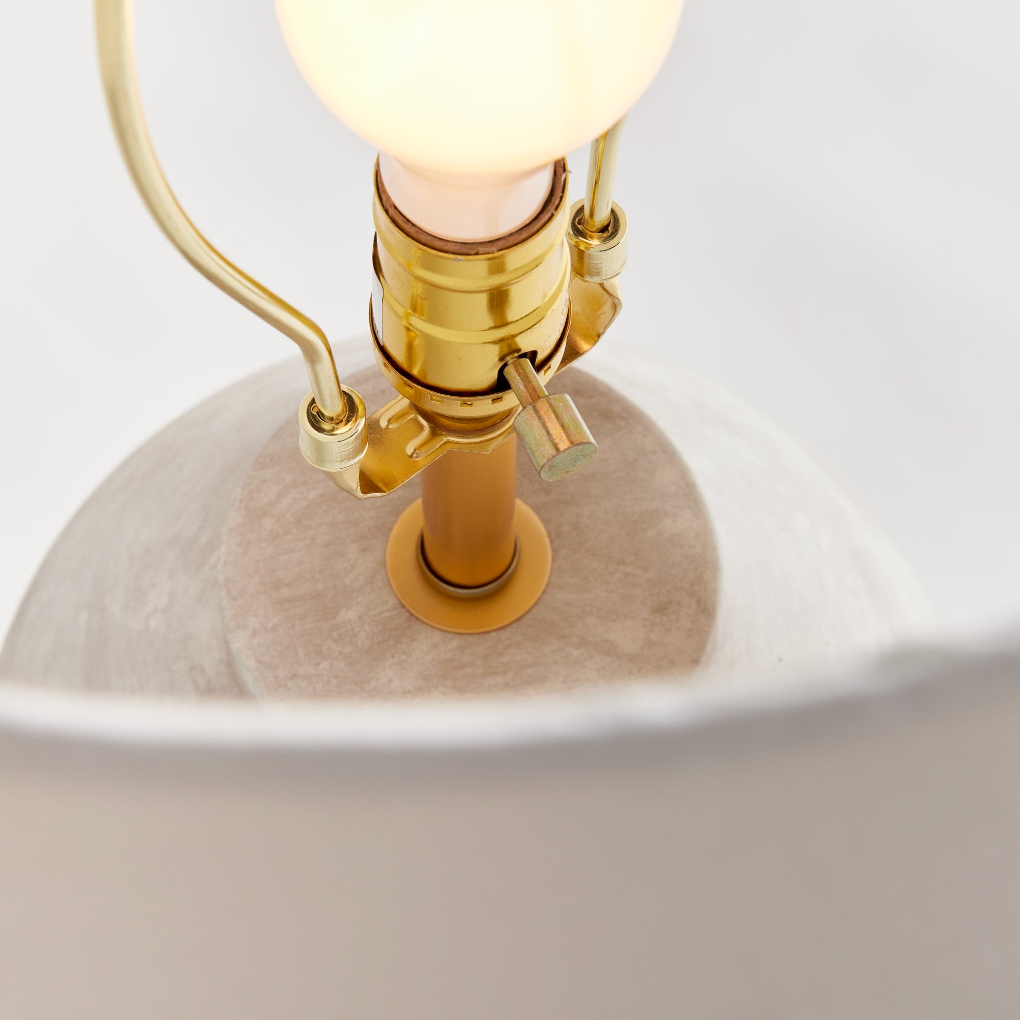 Claude Stone Finish Table Lamp – Tapered Linen Shade, Classic Silhouette
