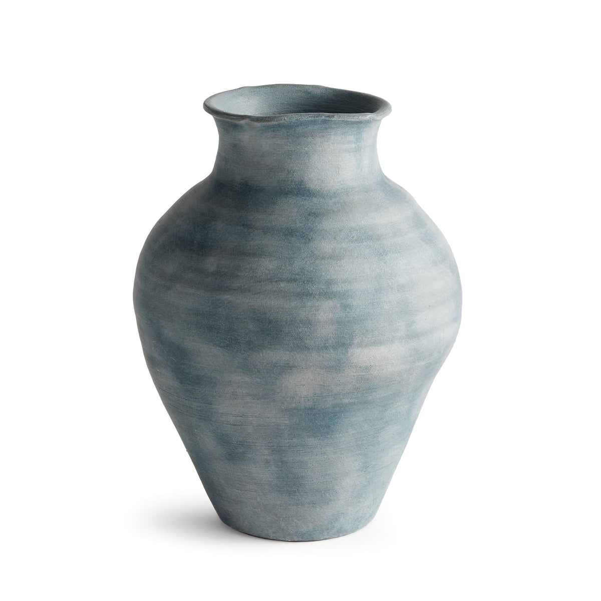 Mirela Hand-Thrown Terracotta Vase - Gray-Blue Matte Glaze (3 Sizes)