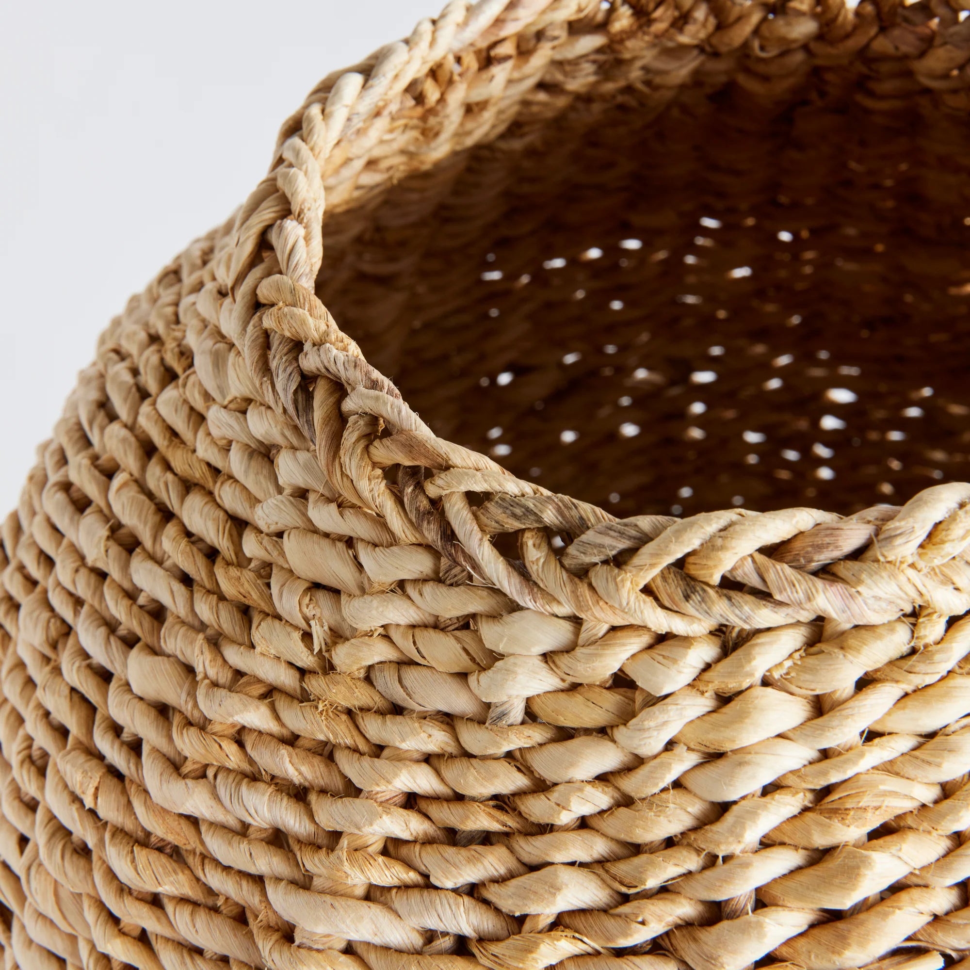 Enza Abaca Woven Basket with Iron Frame | Natural Decorative Basket 14"x 16.75"