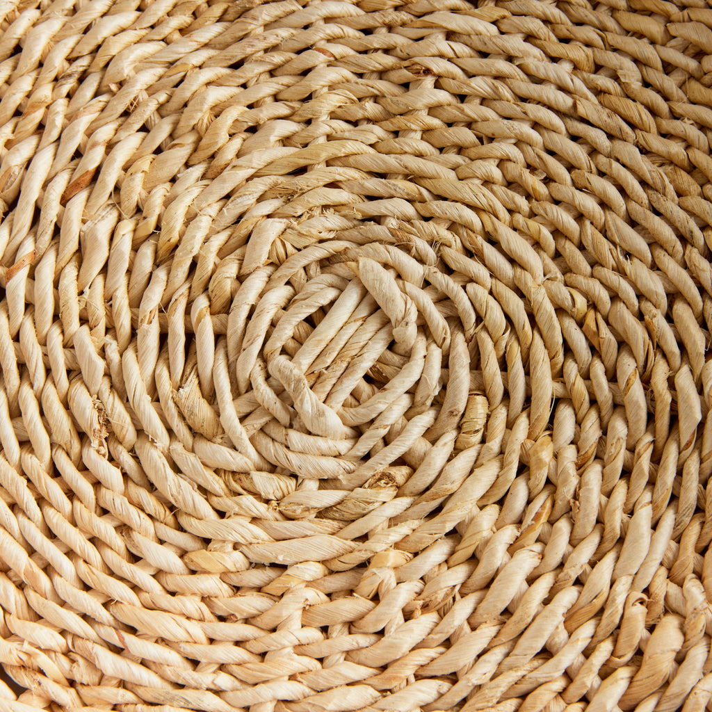 Abaca French-Braided Round Trays, Set of 2