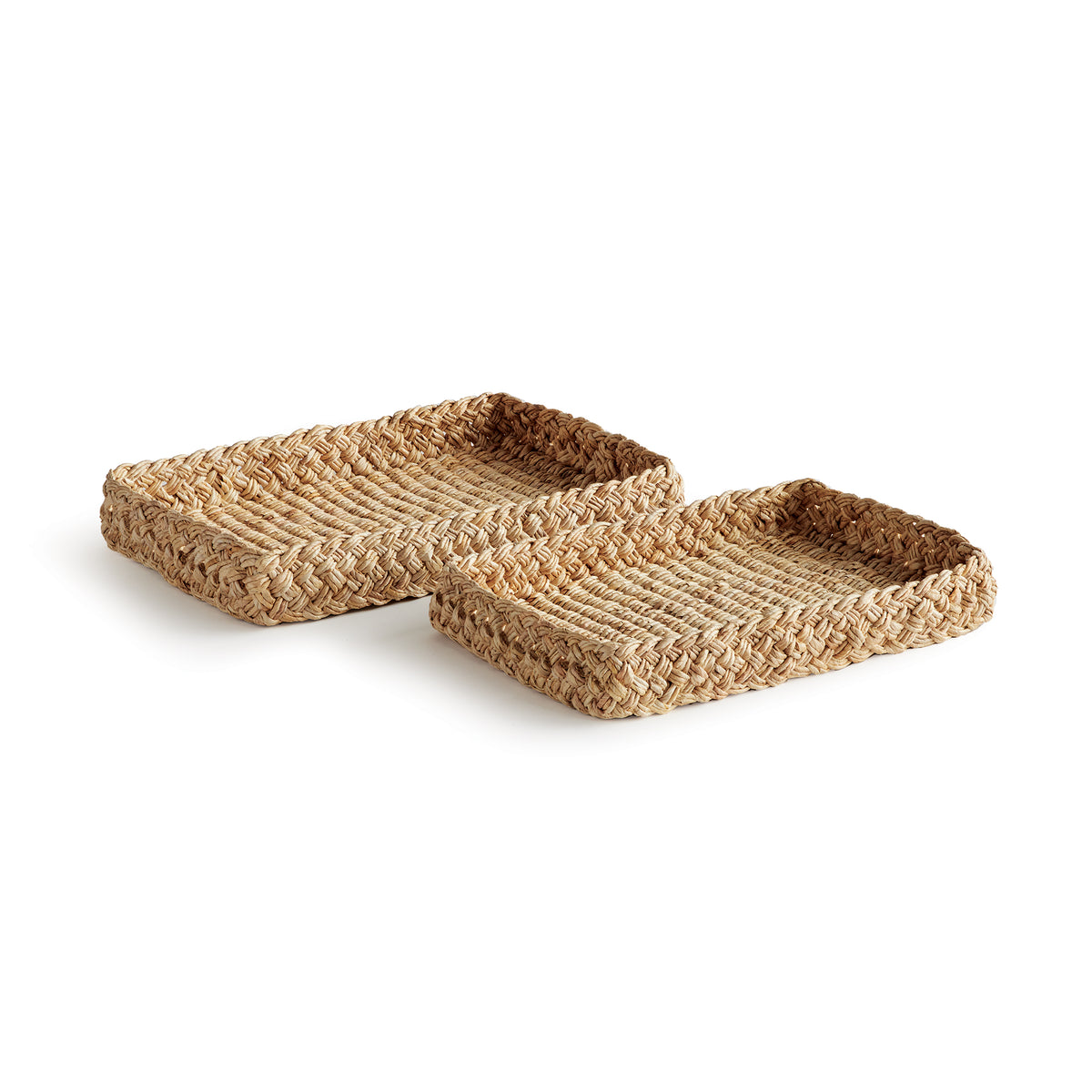 Abaca French Braided Trays, Set of 2