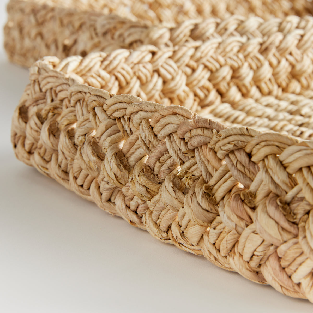 Abaca French Braided Trays, Set of 2