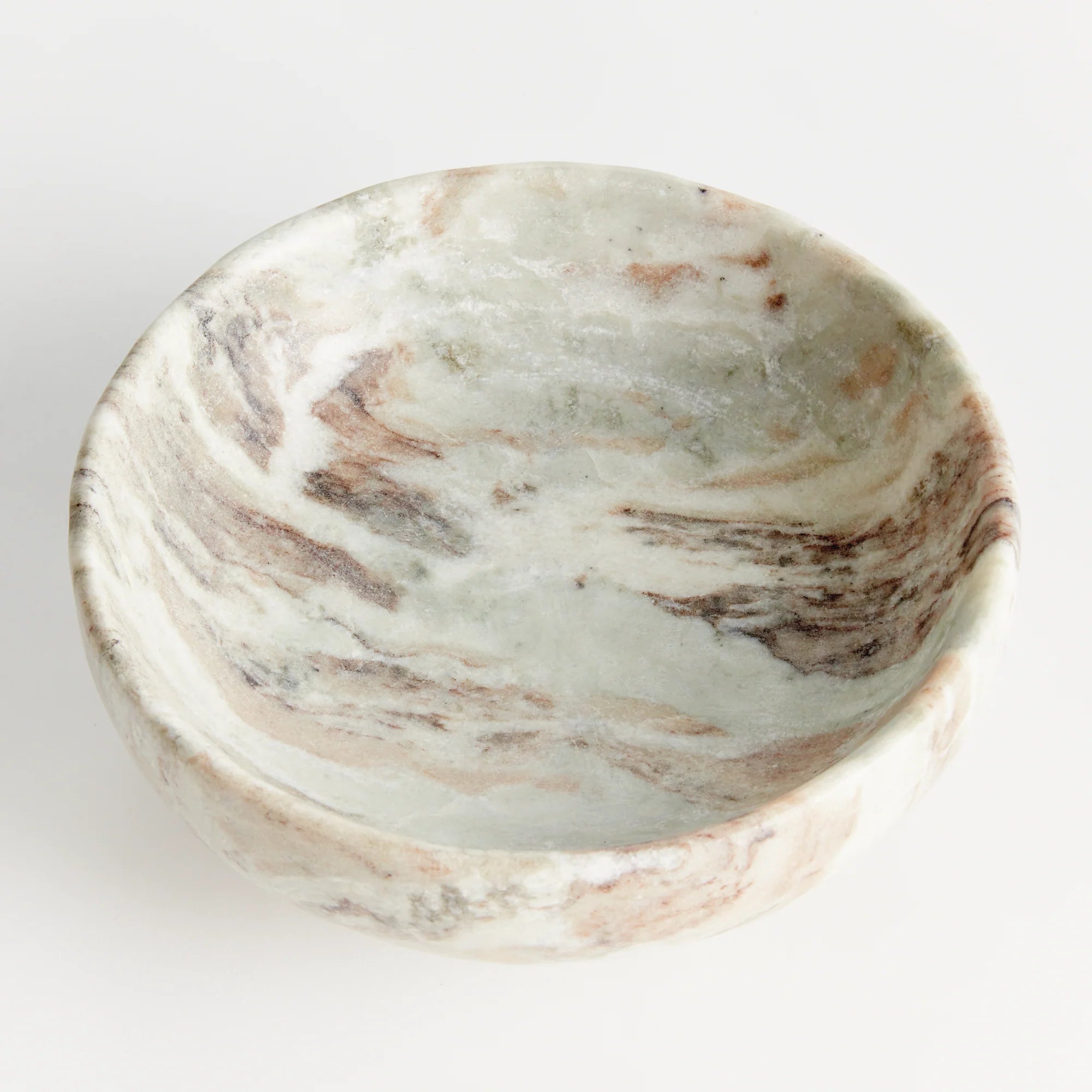Marble Footed Bowl – Brown Veined Stone Decorative Centerpiece | Sorelle Rossi