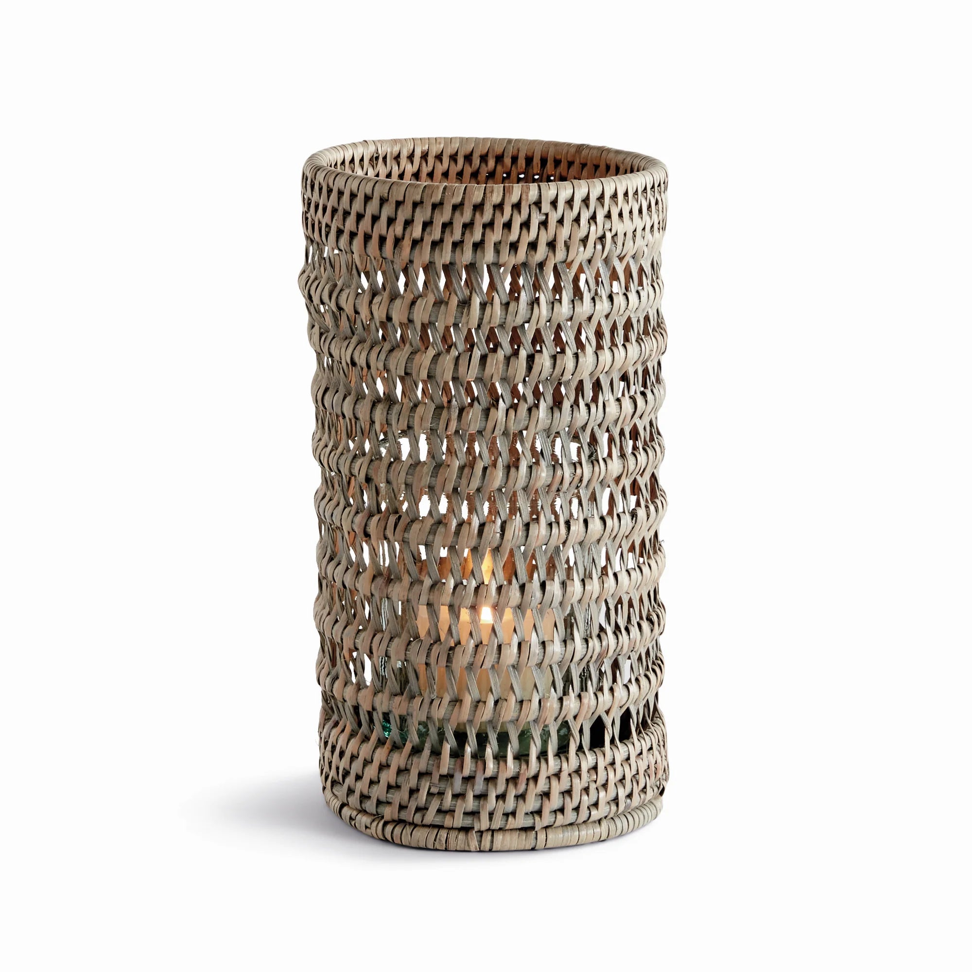 Woven Rattan Hurricane Lantern – Handcrafted Natural Candle Holder | Sorelle Rossi