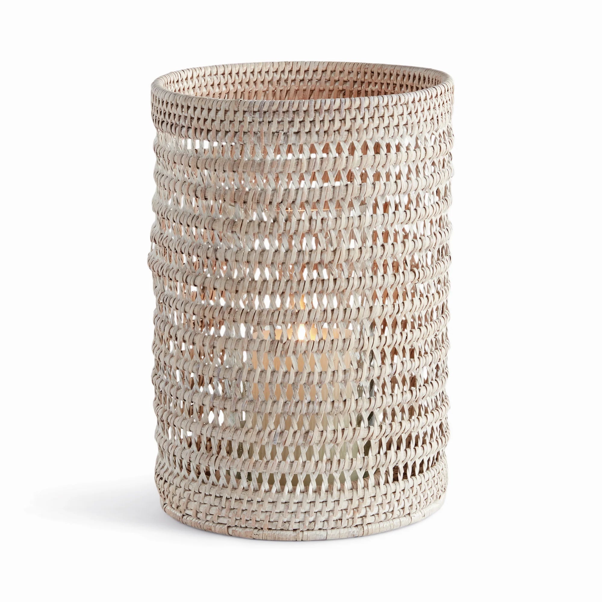 Woven Rattan Hurricane Lantern – Handcrafted Natural Candle Holder | Sorelle Rossi