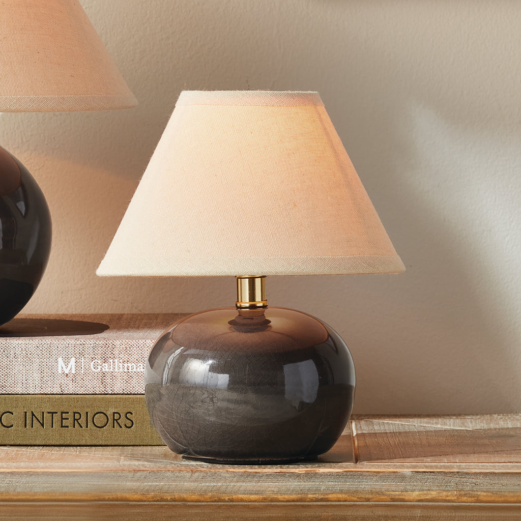 Charlie Mini Ceramic Table Lamp with Linen Shade