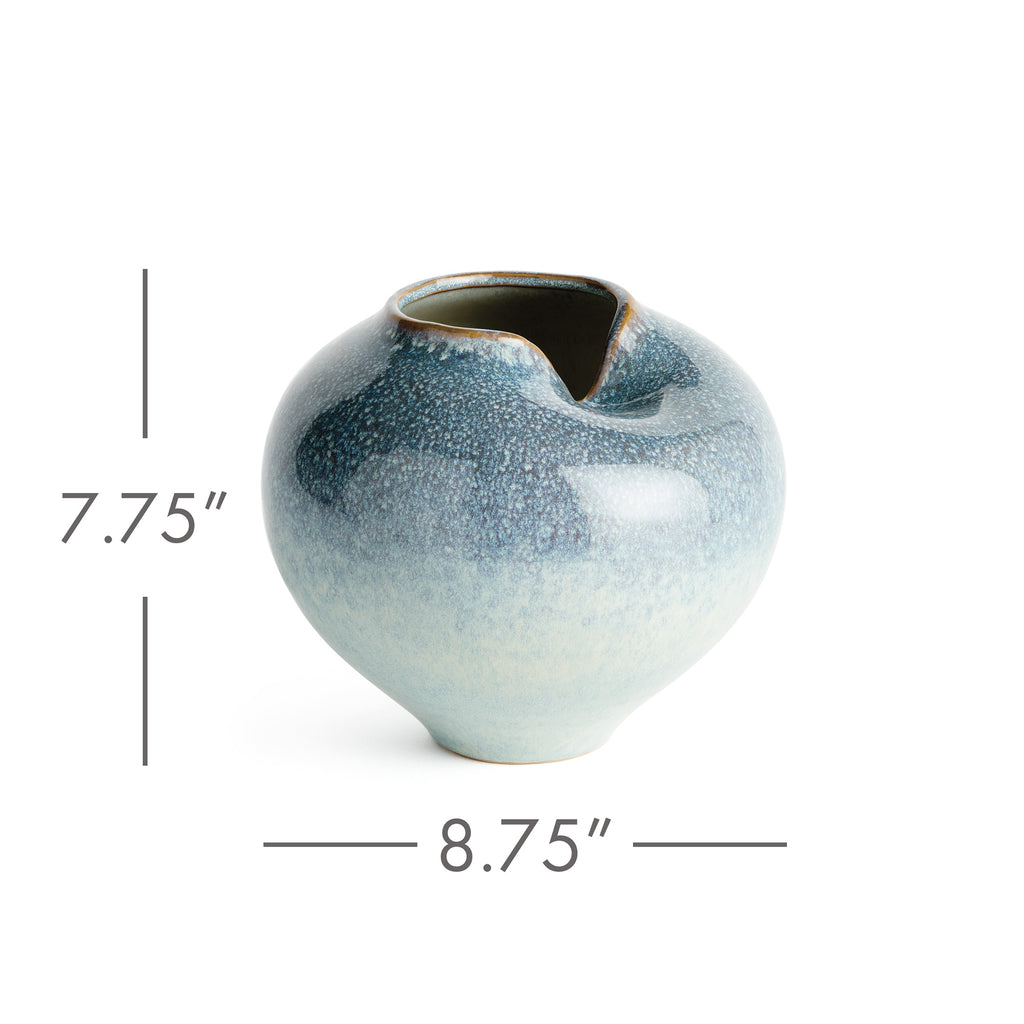 Evelyn Grey Blue Reactive Glaze Vase
