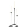 Noah Grande Black Taper Candle Holders, Set of 3 | Hand-Cast Aluminum Candlestick