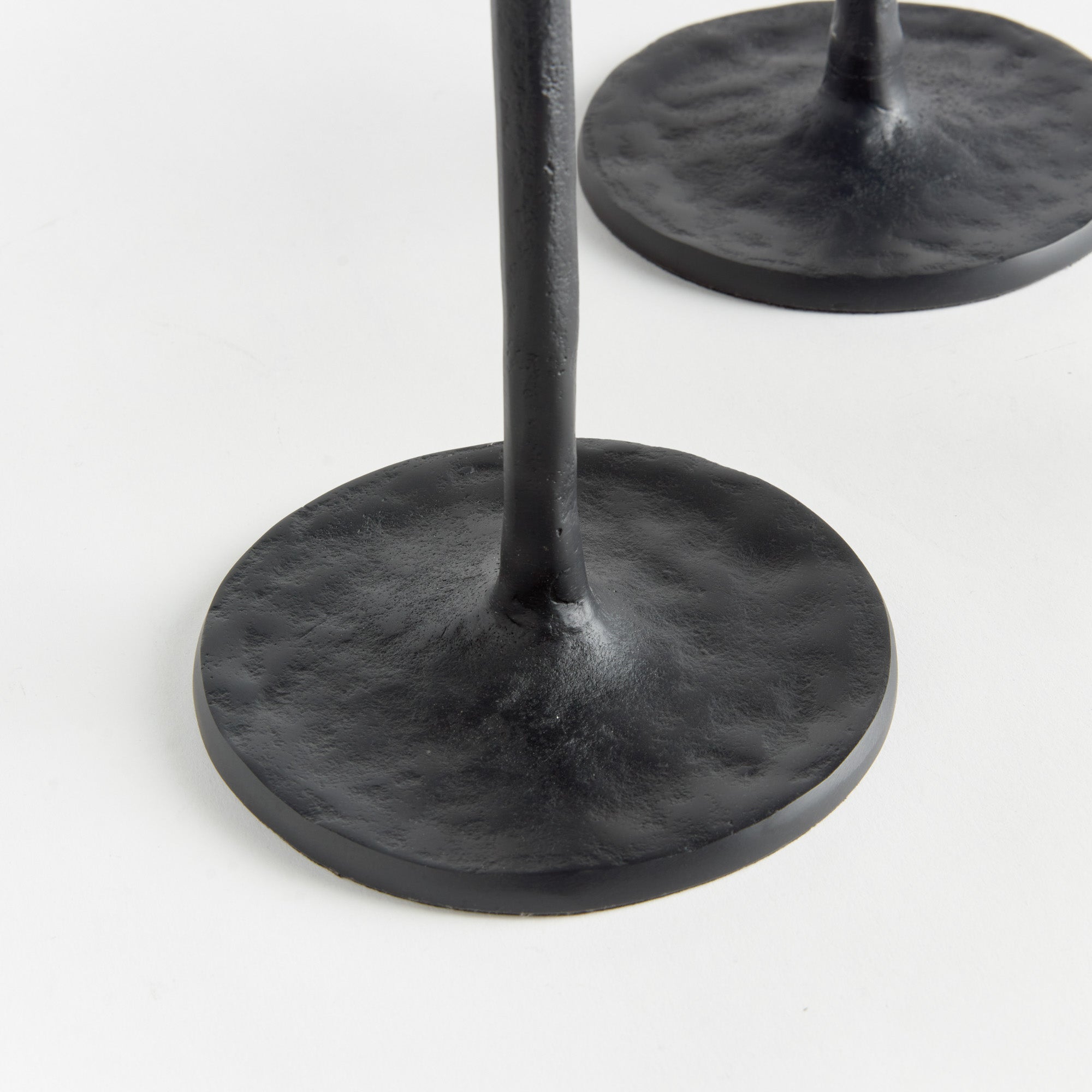 Noah Grande Black Taper Candle Holders, Set of 3 | Hand-Cast Aluminum Candlestick