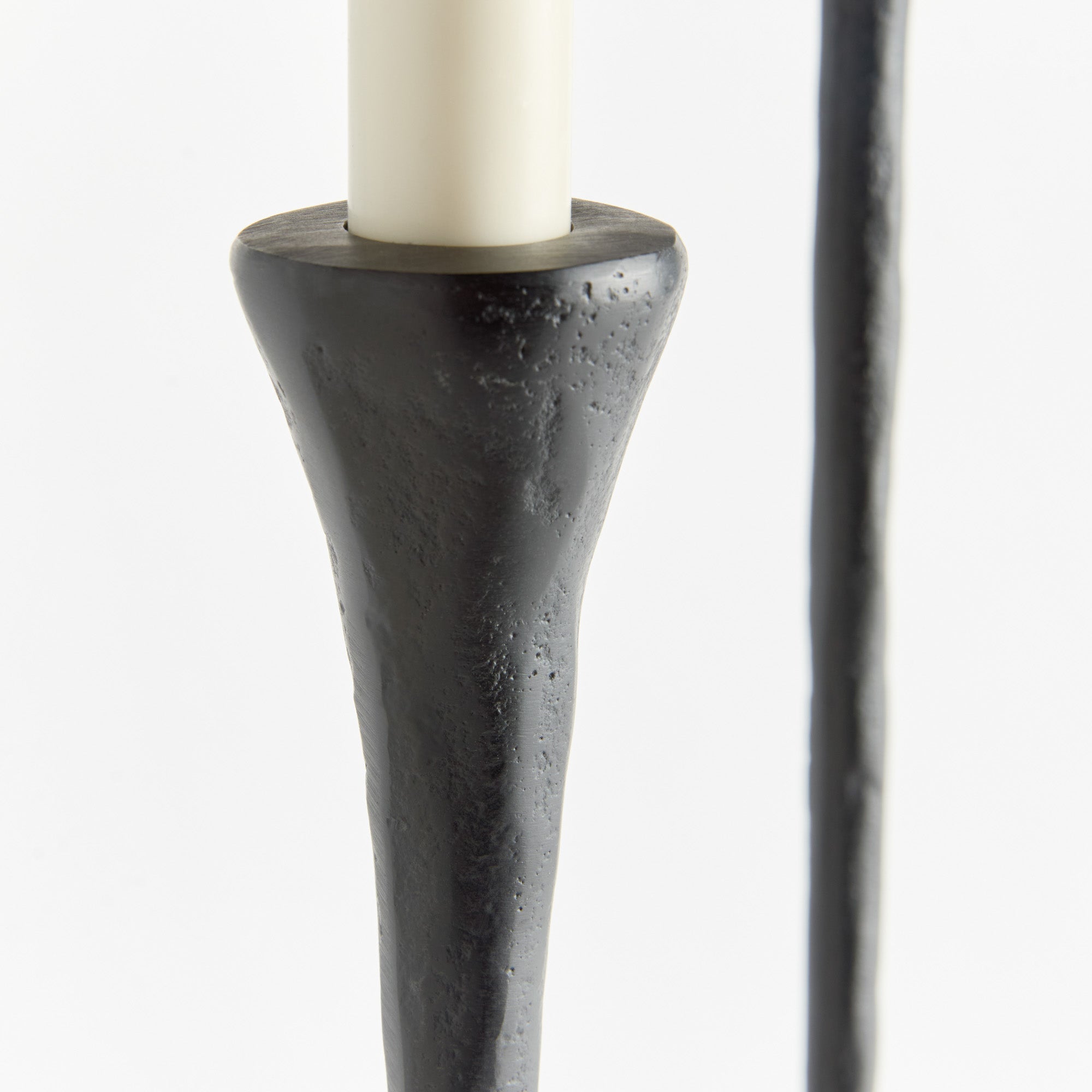 Noah Grande Black Taper Candle Holders, Set of 3 | Hand-Cast Aluminum Candlestick