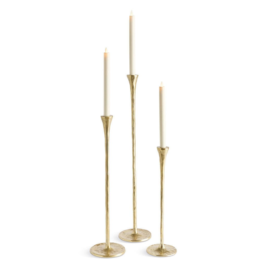 Noah Grande Gold Taper Candle Holders – Set of 3