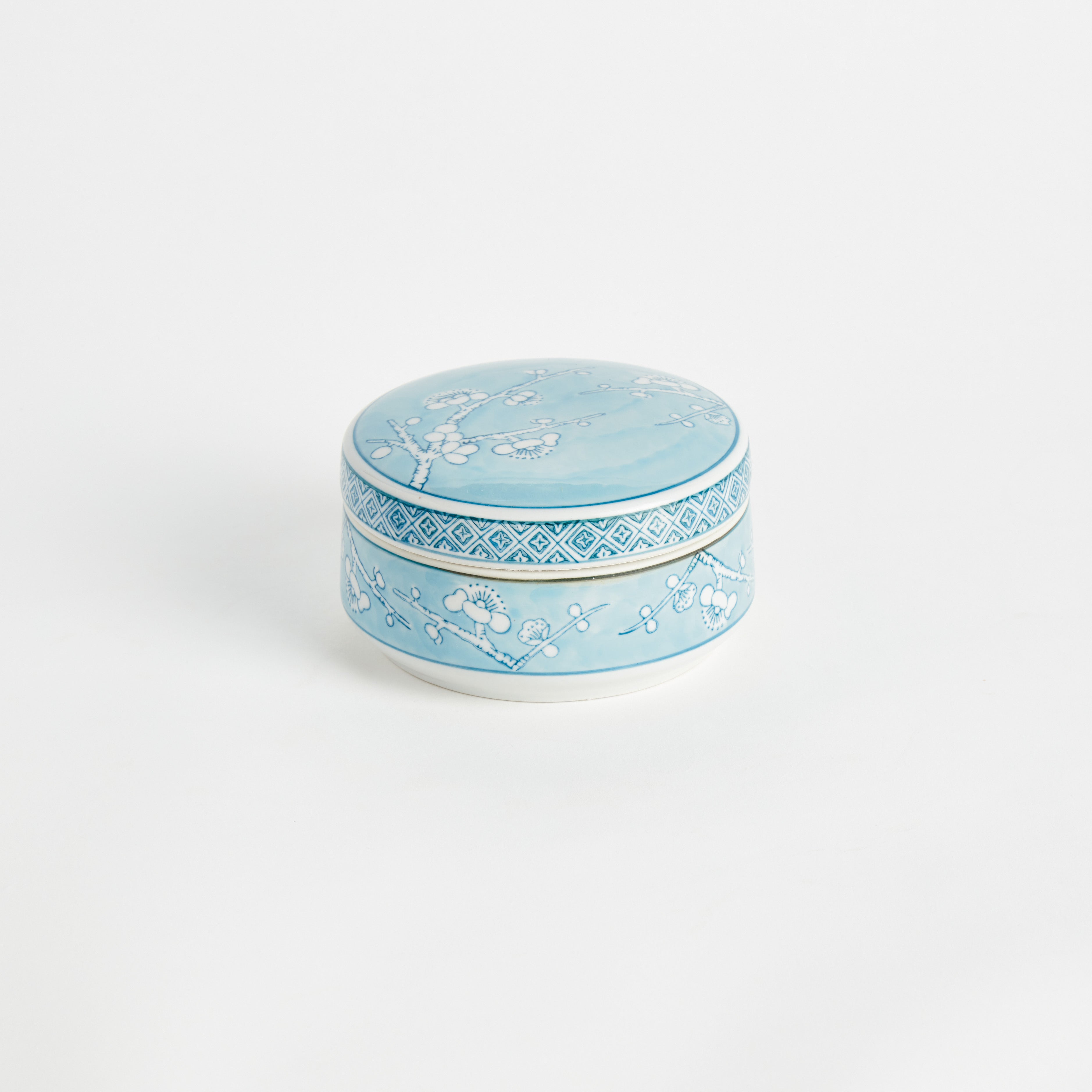 Handcrafted MONARCH Blue & White Empress Round Lidded Catchall Box – Luxury Decorative Storage Accent