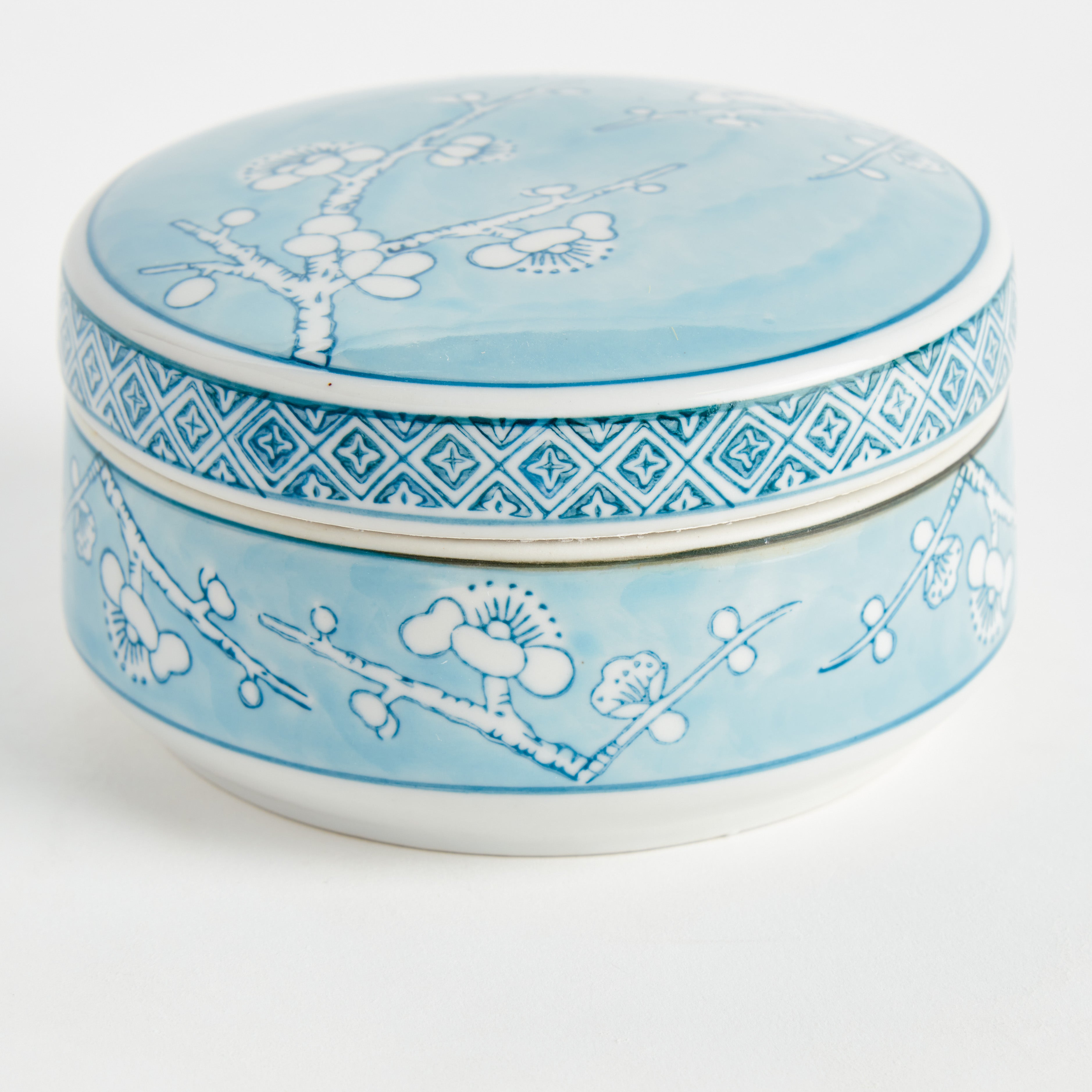 Handcrafted MONARCH Blue & White Empress Round Lidded Catchall Box – Luxury Decorative Storage Accent