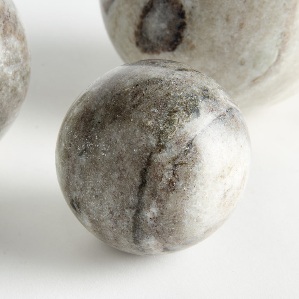 Jaqueline Marble Orbs - Set of 3, Brown Veining