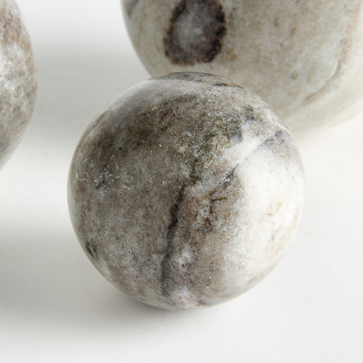 Jaqueline Marble Orbs - Set of 3, Brown Veining