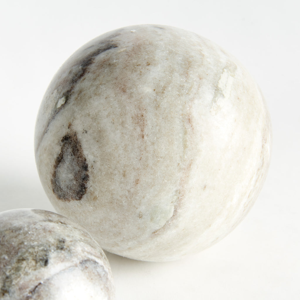 Jaqueline Marble Orbs - Set of 3, Brown Veining