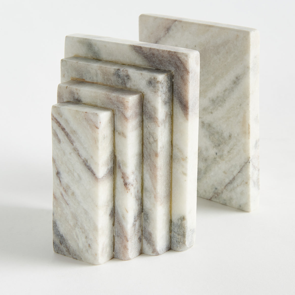 Jaqueline Marble Bookends - Brown Veining