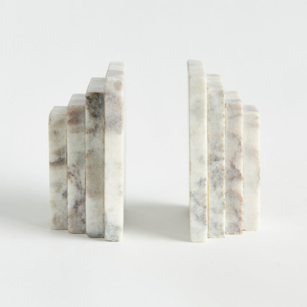 Jaqueline Marble Bookends - Brown Veining