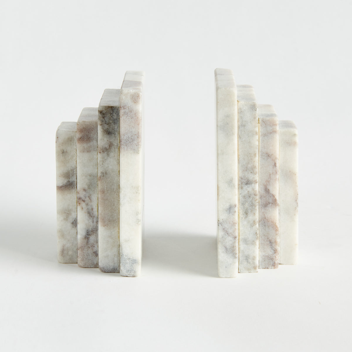 Jaqueline Marble Bookends - Brown Veining