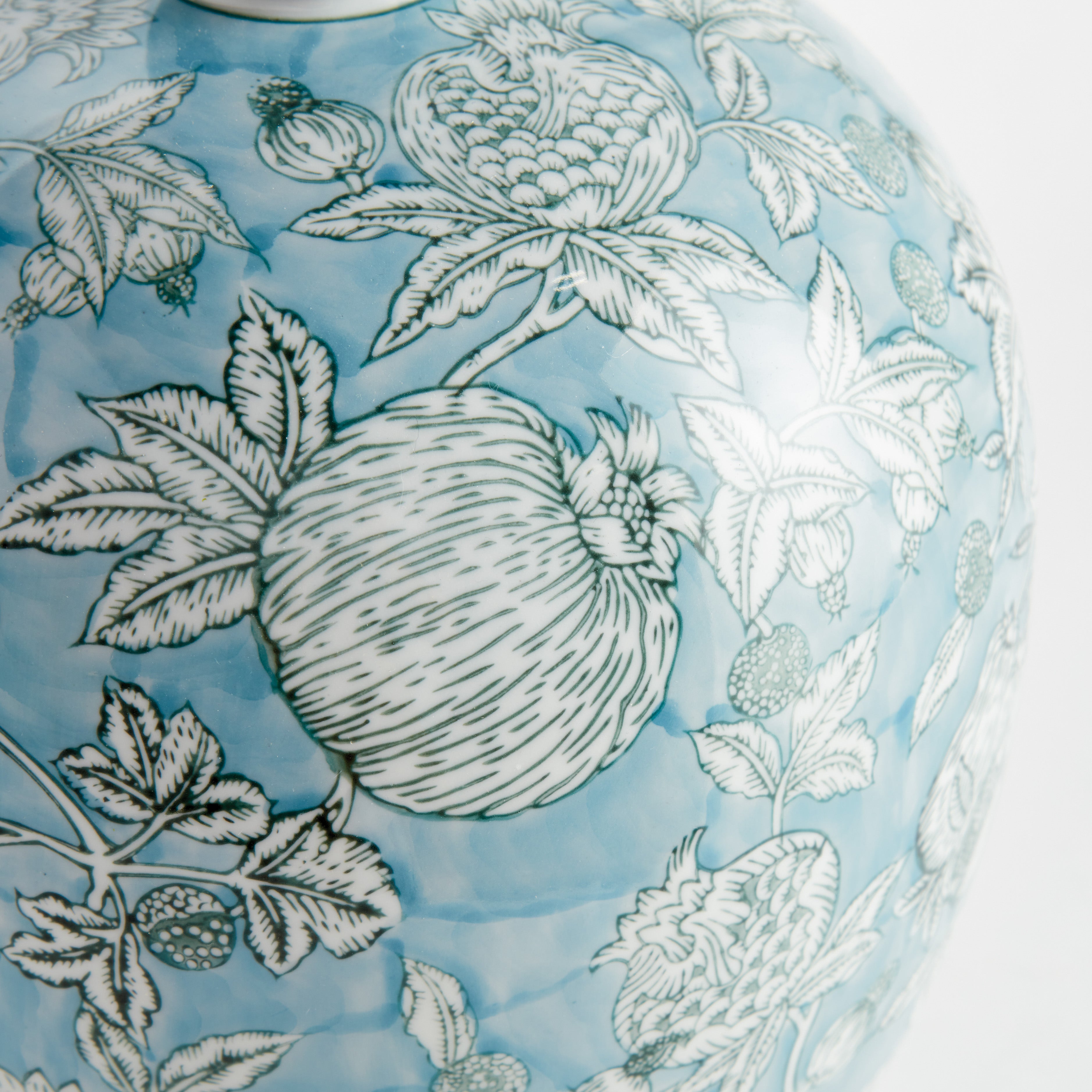 Handcrafted Blue & White Floral Ginger Jar Vase | Chinoiserie Ceramic Decorative Vase