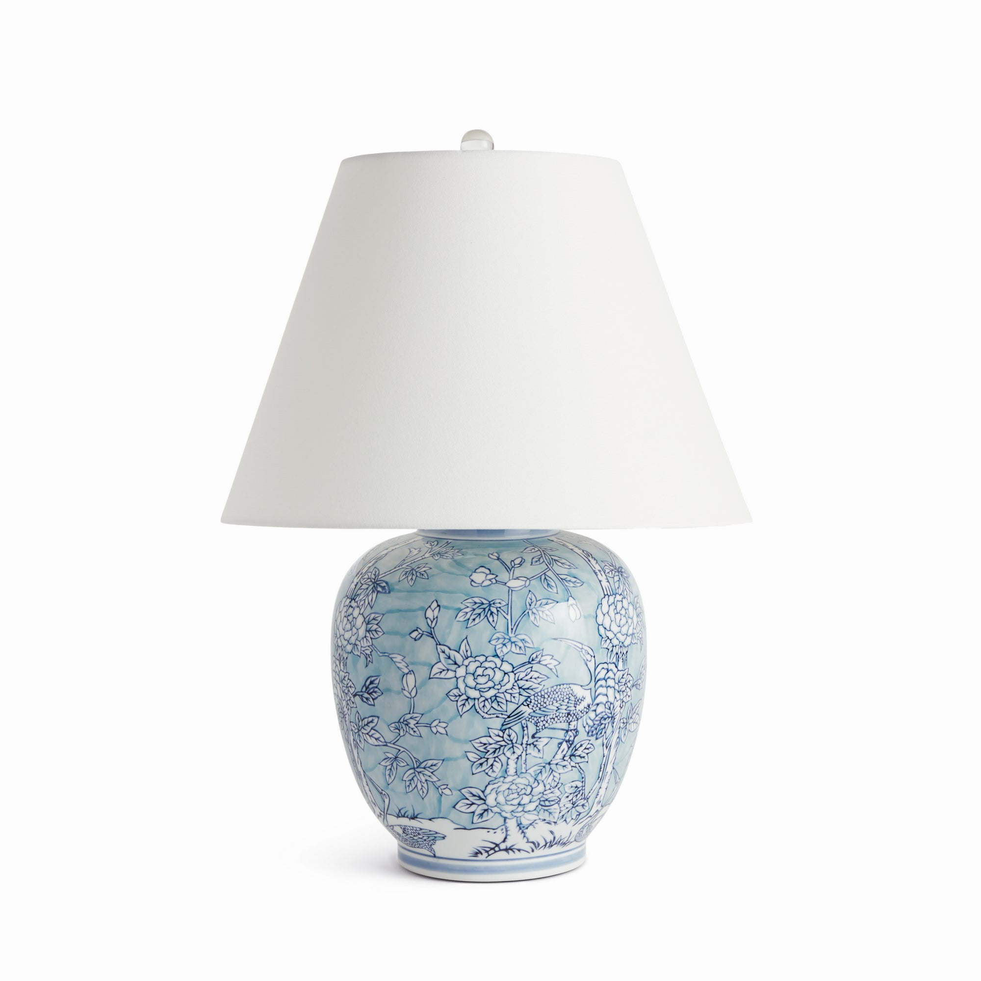 Hanni Chinoiserie Porcelain Table Lamp with Linen Shade