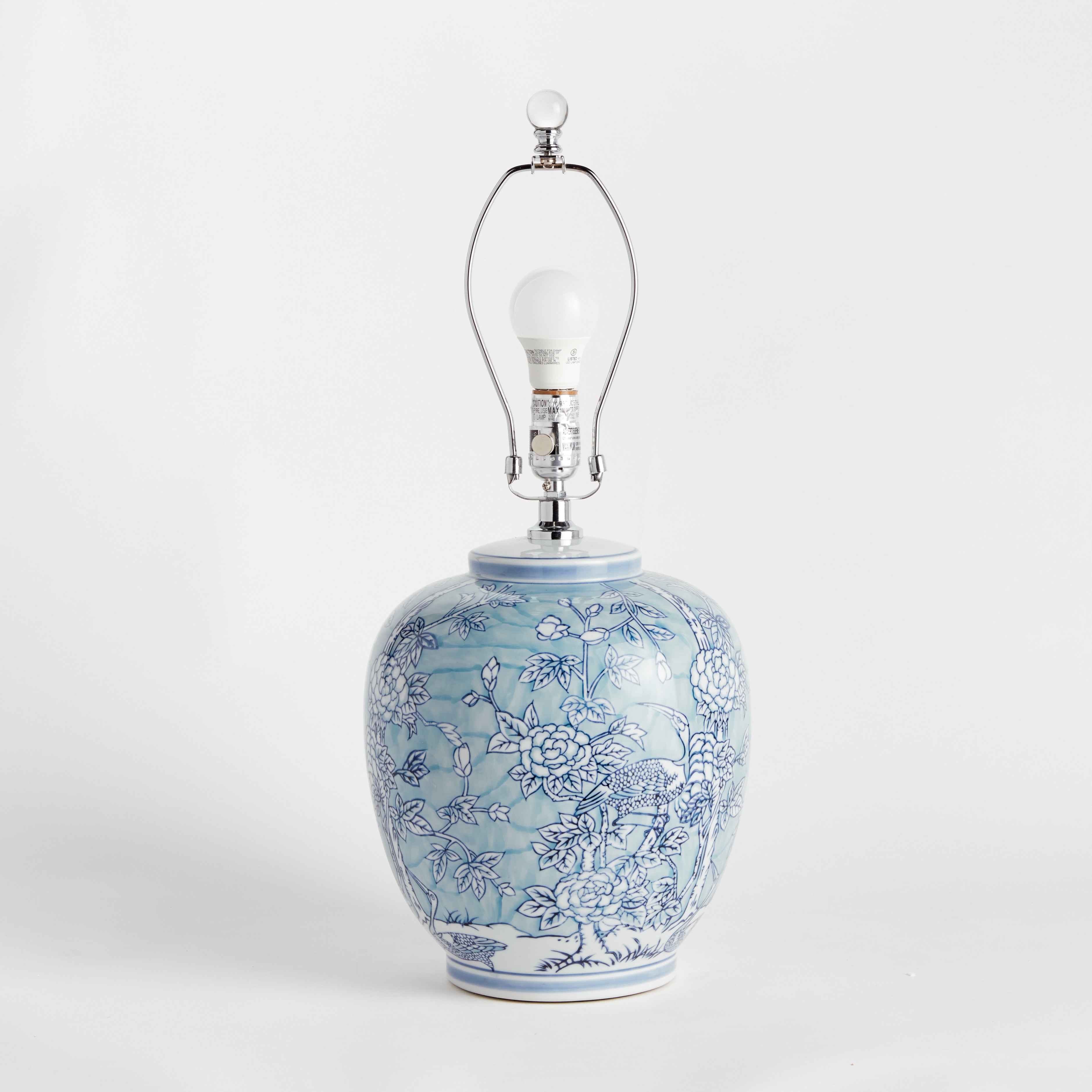 Hanni Chinoiserie Porcelain Table Lamp with Linen Shade