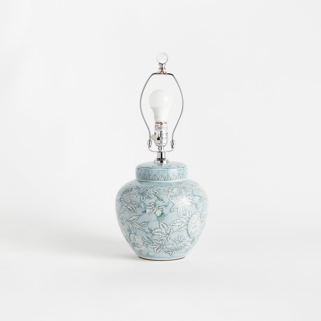 Lilian Chinoiserie Table Lamp | Celadon Blue Ceramic Ginger Jar