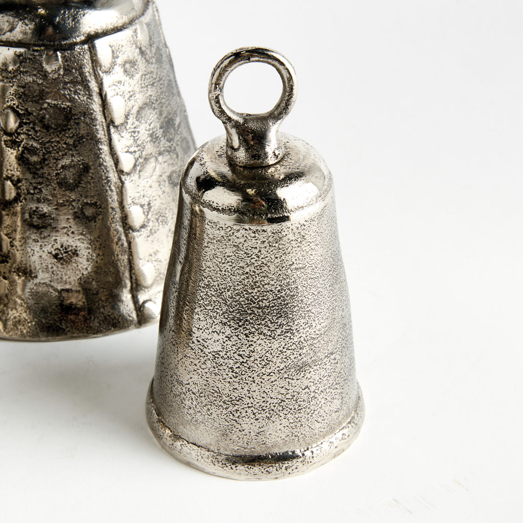Silver Cast Aluminum & Iron Bells - Set of 3
